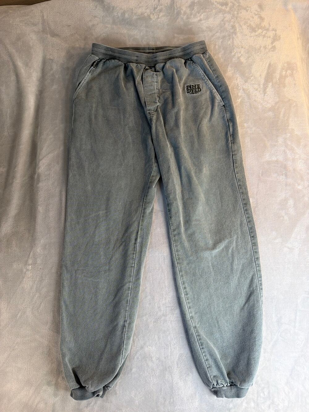 Crazy Shirts Hawaii Pine Dyed Pants Mens L Denim Look Canton Joggers Sweatpants